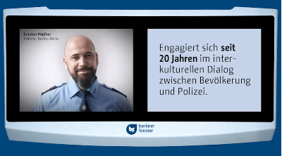 Innenwerbung Danke sagen – Polizei vom Berliner Senat