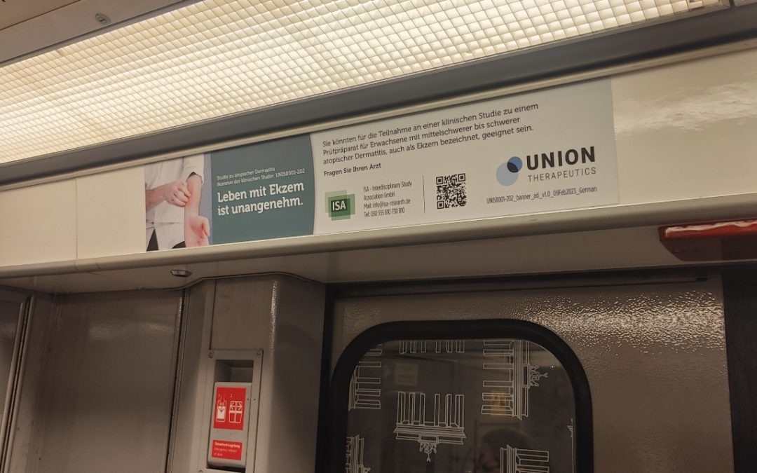 Innenwerbung in Berliner U-Bahn von ISA Research